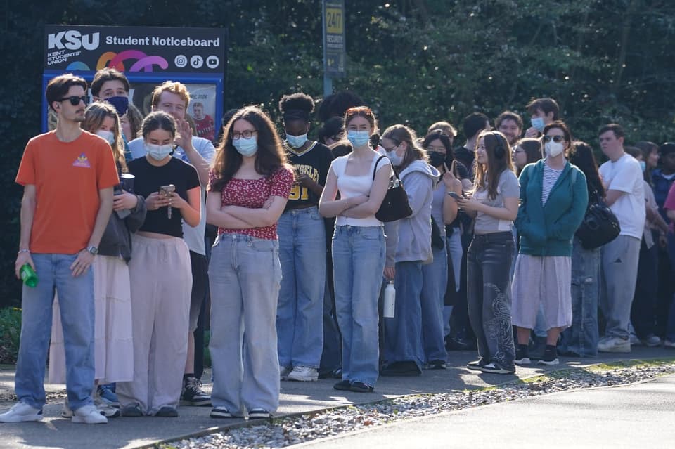 The University of Kent said it had closed the queue for vaccines on its Canterbury campus ‘due to capacity’ (Gareth Fuller/PA)