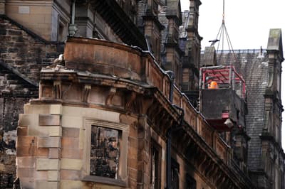 Demolition of fire-hit facade begins as Glasgow Central station partly reopens